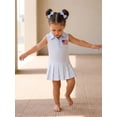 thumbnail image 4 of Toddler Baby Girl 4th of July Dress American Flag Stripes Sleevless Ruffle Lapel Dresses, 4 of 8