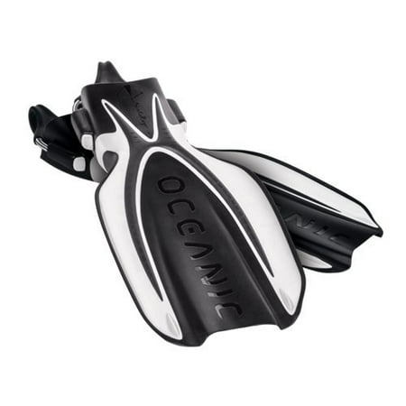 - Oceanic Manta Ray Open Heel Dive Fins (Regular, White / Black)