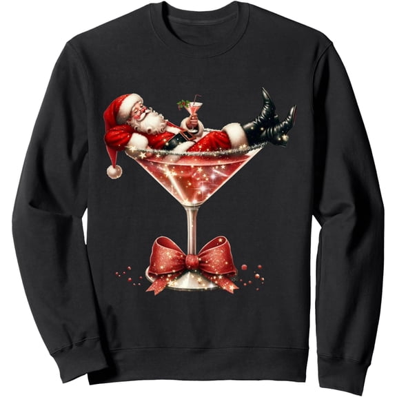 Santa Martini Espresso Martini Coquette Christmas Santa Xmas Sweatshirt