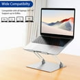 thumbnail image 4 of Aluminum Laptop Stand, Ergonomic Adjustable Notebook Stand, Computer Holder Compatible with Air, Pro, Dell, HP, Lenovo More 10-14" Laptops, Silver, 4 of 18