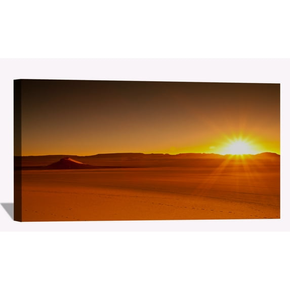 Desert Tassili Sunrise Algeria Wall Art Desert Sunset Picture Canvas Art Sand Dunes Framed Painting Wall Decor For Home Office Bedroom Livingroom Ready to Hang