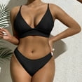 thumbnail image 1 of Vedolay High Waisted Swimsuits For Women Two Piece Swimsuits for Women Tummy Control Bathing Suit One Shoulder Tankini Top with Bikini Bottoms,Black L, 1 of 5