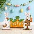 thumbnail image 5 of AuroraX Easter Decorations Home Decor,Seasonal Handmade Tabletop Set Of 3 Wooden Easter Ornaments,Easter Table Centerpiece Festive Dining Table Holiday Mantel Decor Spring Home Decor, 5 of 8
