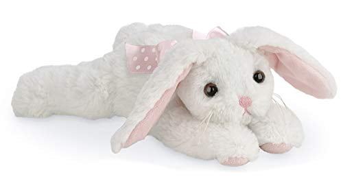 8 inches Bearington Baby Cottontail Plush Stuffed Animal Pink Bunny with Rattle 