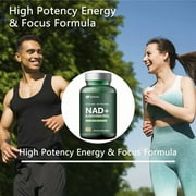 NAD+ Supplement with Resveratrol - 120 Capsules, 40% NAD+ Boost, Anti-Aging Cellular Energy & Repair