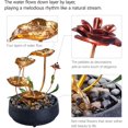 thumbnail image 3 of MSEONWXI Tabletop Fountain Metal Lotus Circulating Fountain Water Feature for Zen Home Decor Warm Yellow Scene Light(23034), 3 of 8