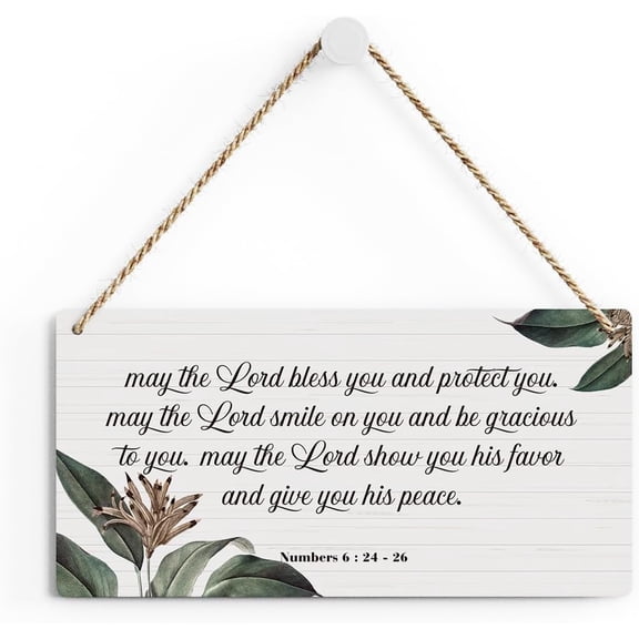 Wood Sign 5x10 Inch Christian Rustic May The Lord Bible Verse Wood Decor Sign Numbers 624 26 Scriptures Wood Sign Wall Art Hanging Door Sign Decorative Wood Sign Home Decor Gift For Women Men