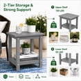 thumbnail image 3 of Y&M 2-Tier Outdoor Side Table, HIPS Waterproof Patio End Table for Adirondack Chair, Square Accent Table, Dark Gray, 3 of 7