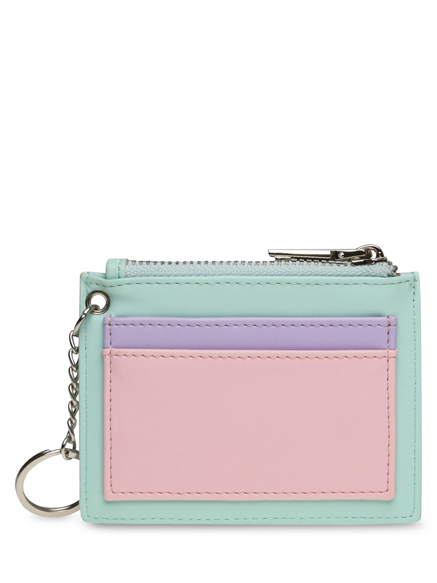 No Boundaries Women's Card Holder with Key Ring, Colorblock