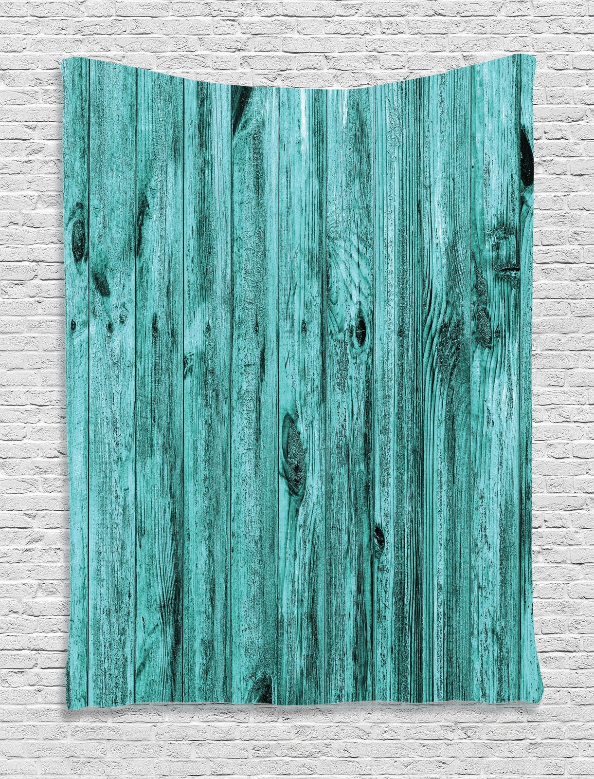 Turquoise Decor Wall Hanging Tapestry, Wall Of Turquoise Wooden Texture