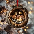 thumbnail image 3 of 2026 New Forest Animal Acorn Ornaments, 2D Flat Acrylic Cute Cozy Forest Christmas Ornaments, Upgrade Christmas Woodland Creature Hanging Ornament Pine Cone Animal Decoration, 3 of 3