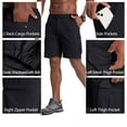 thumbnail image 4 of FEN AI Mens Cargo Shorts Quick Dry Hiking Fishing Golf Short Black Outdoor Workwear w/ Zipper Pockets (With Belt), 4 of 9