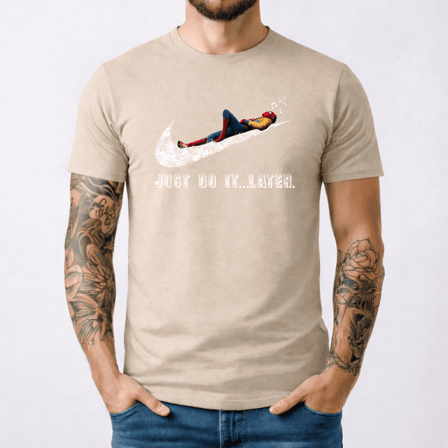 Spider-Man T-Shirt Juste Fais-le Plus Tard Tailles Hommes Femmes Tee 100 % Coton (blc-311)