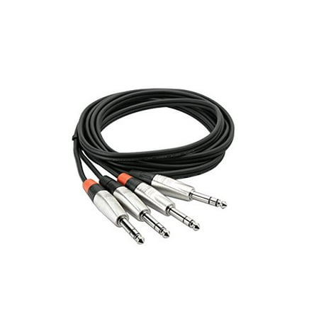 Pro Stereo Interconnect (Hosa HSS-010X2 Dual REAN 1/4 inch TRS to Dual REAN 1/4 inch TRS Pro Stereo Interconnect Cable, 10)