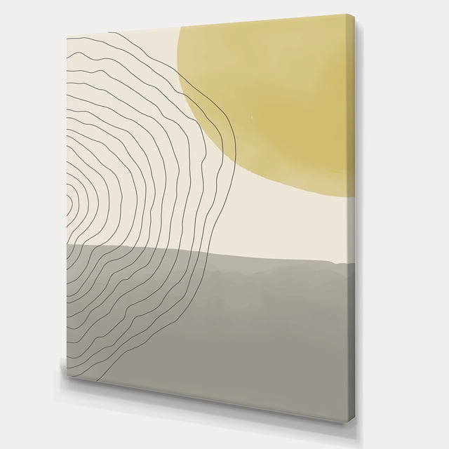 Designart - Minimal Geometric Compostions Of Elementary Forms XXXIV - Modern Canvas Wall Art Print