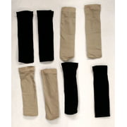Size 9-11 Pack of 4 Ankle Length Black / Beige Socks Womens