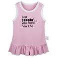 thumbnail image 1 of Just Poopin' You Know How I Be Funny Dresses For Baby, Newborn Babies Skirts, Infant Princess Dress, 0-24M Kids Graphic Clothes (Pink Sleeveless Dresses, 6-12 Months), 1 of 4