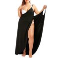 thumbnail image 4 of Women's Sexy Deep V-Neckline Maxi Backless Beach Dress Bikini Wrap Swimsuit Strap Cover Up Plus Dresses, 4 of 6
