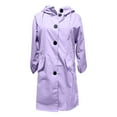 thumbnail image 6 of Tiqkatyck Womens Pea Coat on Sale, Women's Fashion Solid Color Long Sleeve Cardigan with Pocket Button Top Sweater Knit Hooded Coat Trench Coat Women, Winter Coats for Women Purple L, 6 of 7