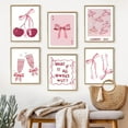 thumbnail image 3 of Pink Bows Wall Art, Coquette Posters for Room Decor Aesthetic Watercolor Light Pink Bow Canvas Prints Preppy Wall Decor Pictures for Girly College Apartment Decoration 8x10in (UNframed) Set of 6, 3 of 4