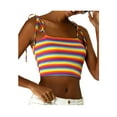 thumbnail image 1 of INSPIRE CHIC Women's Rainbow Striped Tie Spaghetti Straps Summer Cami Tube Tops, 1 of 7