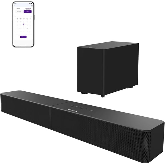 ULTIMEA  Wireless Subwoofer, 240W, App Control, BassMX & VoiceMX, Soundbar for Smart TV, Bluetooth 6.0, HDMI, Optical, Poseidon R3T