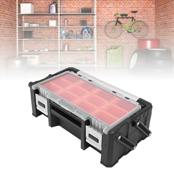 Small Parts Organizer, 2 Layer Small Parts Storage Box for Screws Nuts Bolts