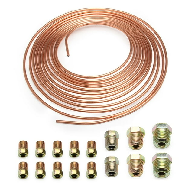 Copper Nickel Brake Line Tubing Kit 3/16 OD 25 Foot Coil Roll All Size
