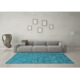 thumbnail image 3 of Ahgly Company Indoor Square Oriental Light Blue Industrial Area Rugs, 6' Square, 3 of 4