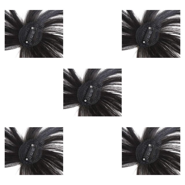Flequillo de aire Qarigey postizos finos y sin costuras fibra de alta temperatura extensión de Cabello para mujer para boda 5Conjunto Numero 3