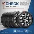 thumbnail image 4 of Alpena 16" Zyon Wheel Covers, Silver & Black, 4 of 9
