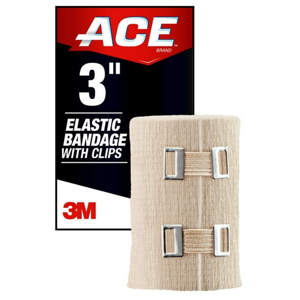 ACE Brand Elastic Bandage W/ Clips 3 in., Soft Discrete Fit, Beige