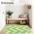 thumbnail image 3 of ODIKA 4'x6' Machine Washable Non-Slip Area Rug, Retro Optical Illusion Showcasing Zigzag Motif High Traffic Rug with Pad, Green, 525327, 3 of 8