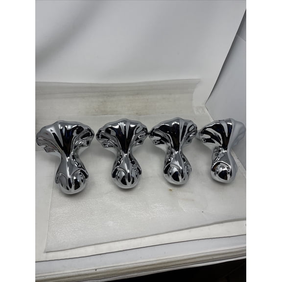 Pelham & White Clawfoot Cannonball Bathtub Tub Feet, Polished Chrome On Brass