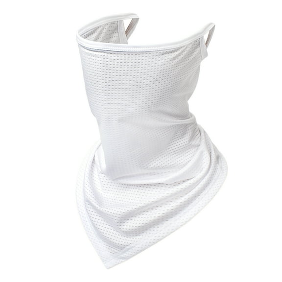 TClian Balaclava Neck Gaiter with Ear Loops Scarf Bandana UV Sun Protection Outdoors Face Mask Cover for Women Men(White)