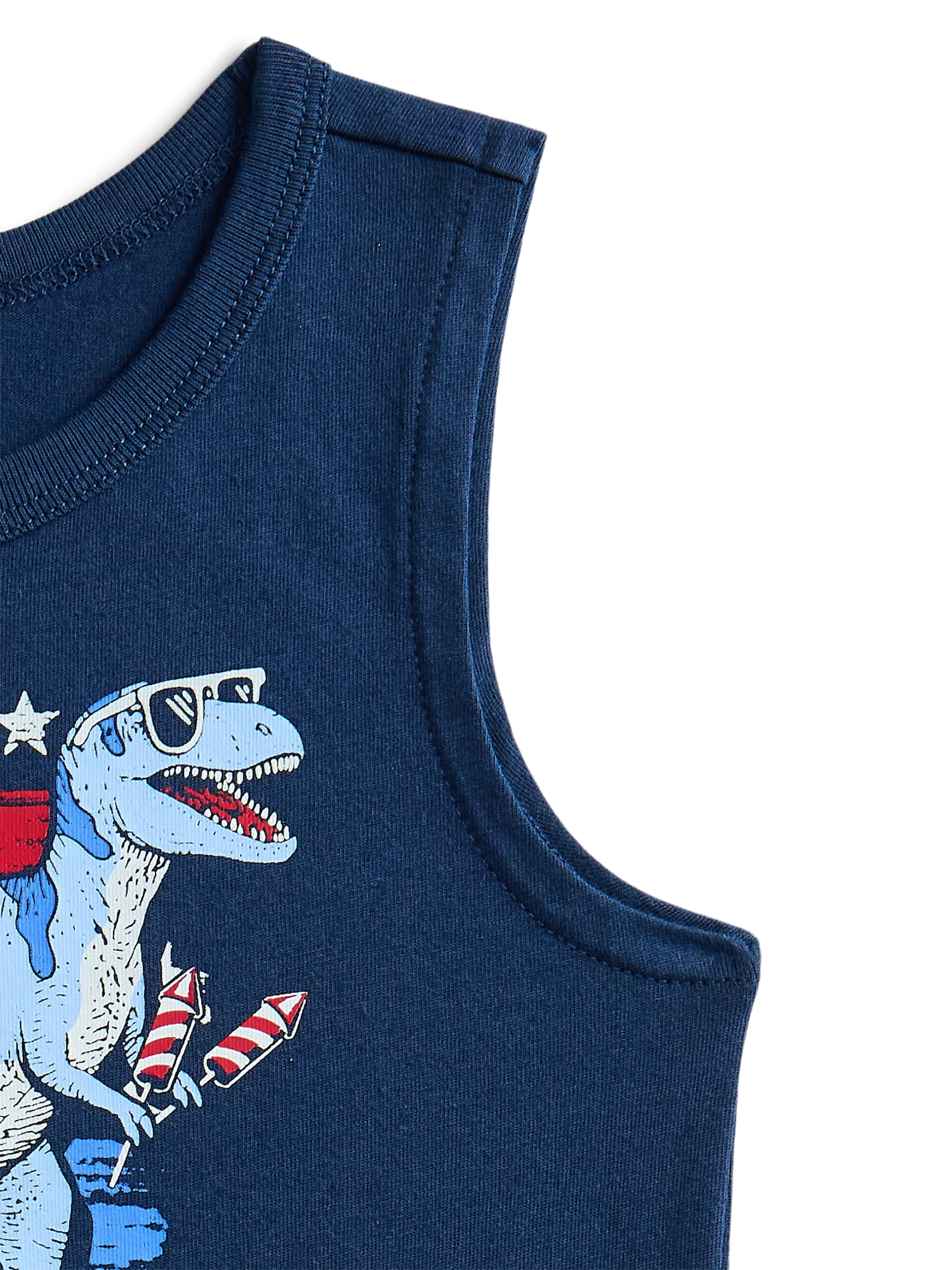 Way To Celebrate Fourth of July Toddler Boys Patriotic Americana Americana Muscle Tank Top, Sizes 12M-5T
