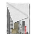 thumbnail image 2 of Minnesota Soft Flannel Fleece Throw Blanket, Elevation of a Street in Minneapolis Image with High Detailed Facades, Cozy Plush for Indoor and Outdoor Use, 50" x 70", Multicolor, by Ambesonne, 2 of 5