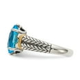 thumbnail image 3 of 14K Two-Tone Gold Ring Band Gemstone Yellow Sky Blue Topaz, 3 of 6