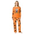 thumbnail image 2 of Halloween Family Pajamas Set Long Sleeve Crew Neck, Soft Matching Halloween Pajamas with Skull Spider Web Print, Cute Family Halloween Pajama Set Sleepwear, 2 of 4