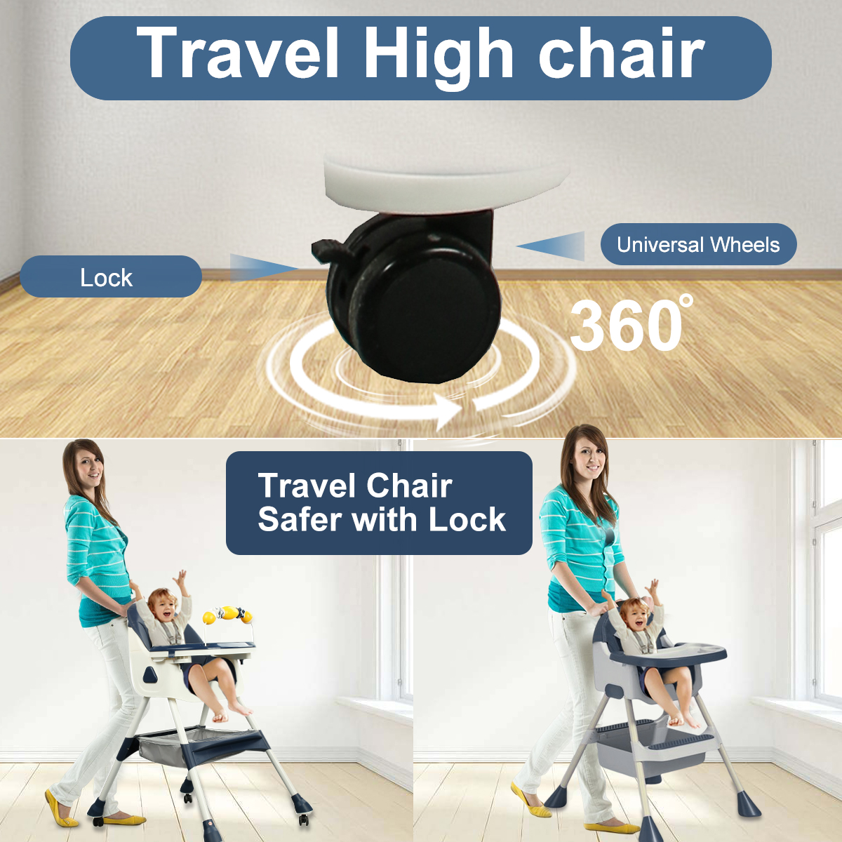 Liyufly 4-in-1 Adjustable Baby Highchair with 5-Point Harness photo 6