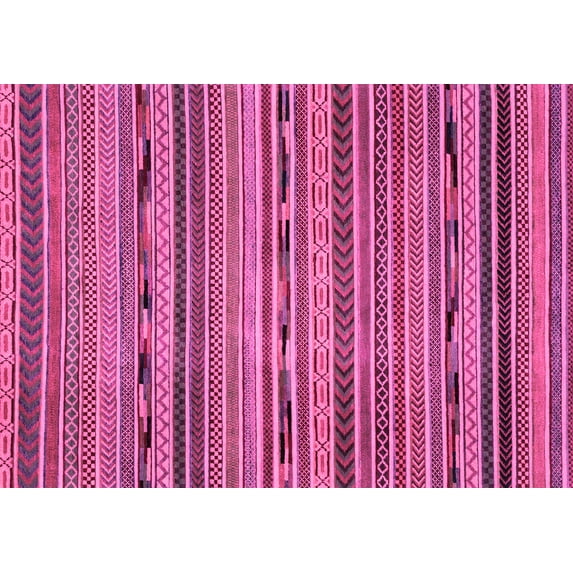 Ahgly Company Indoor Rectangle Abstract Pink Modern Area Rugs, 2' x 4'