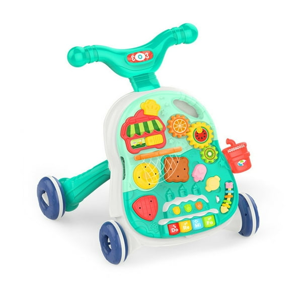 Sit to Stand Toddler Learning Walker with Wheels,Activity Walker, 2 in