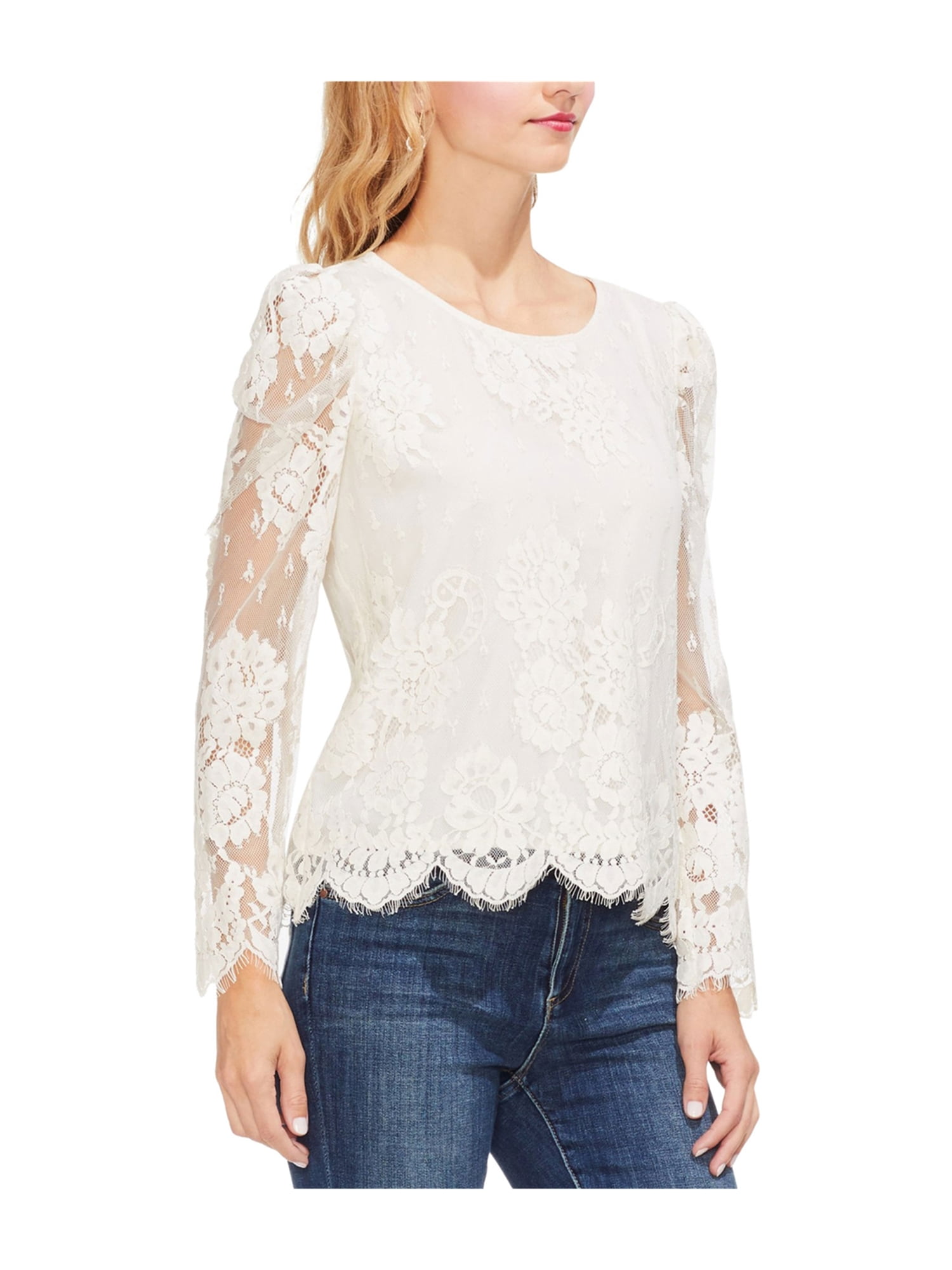 Vince Camuto Womens Lace Pullover Blouse white XS | Walmart Canada