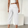 thumbnail image 4 of Kvture Womens Cargo Capris Pants Elastic Waist Hiking Pants Summer Casual Holiday Pants with Pockets White Pant XXL, 4 of 9