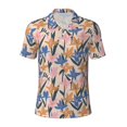 thumbnail image 2 of Daiia Lilies Flowers Pattern Men’s Polo Shirts,Solid Deck Shirt,Classic Fit, Breathable Cotton Polo for Casual and Sport Wear-3X-Large, 2 of 7