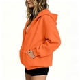 thumbnail image 4 of BFRGSIJ Full Zip Up Hoodie for Women Drawstring Hooded Sweatshirt Lightweight Casual Fall Winter Jacket with Pocket S, 4 of 5