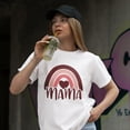 thumbnail image 3 of Bella Canvas Mama Rainbow Heart Mom Graphic T-Shirt Gift for Mother's Day, 3 of 5