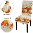 thumbnail image 4 of Autumn Dining Chair Seat Covers Set of 6 Thanksgiving Orange Pumpkins Maple Leaf Fall Parsons Chair Slipcovers for Dining Room Hotel Kitchen, 4 of 6