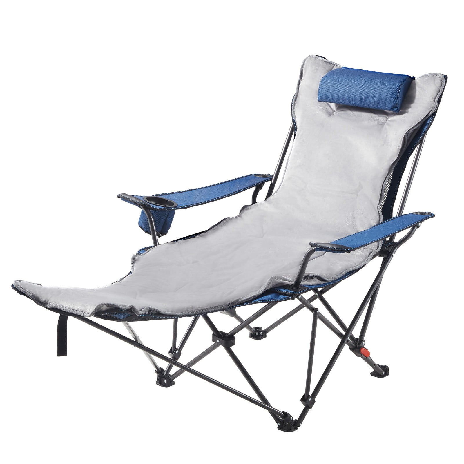 テーブル・チェア・ハンモック Coleman Outdoor Chair Coleman Aluminum Adult Deck Chair with Swivel Table, Gray