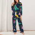 thumbnail image 3 of Kll Cute Funny Animals Print Women'S Long Sleeve Pajamas With Pants Sleepwear Loungewear 2 Set-Small, 3 of 9